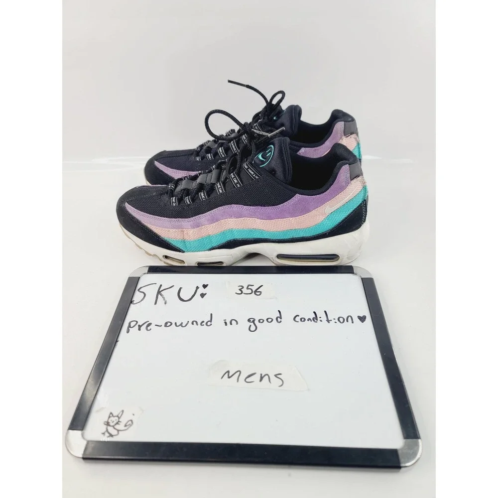 Nike Air Running Retro Lifestyle Athletic Sneakers Men Size 12 Black Purple Teal